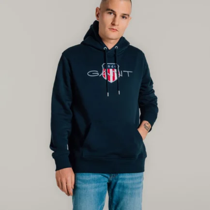GANT Navy Archive Shield Hoodie