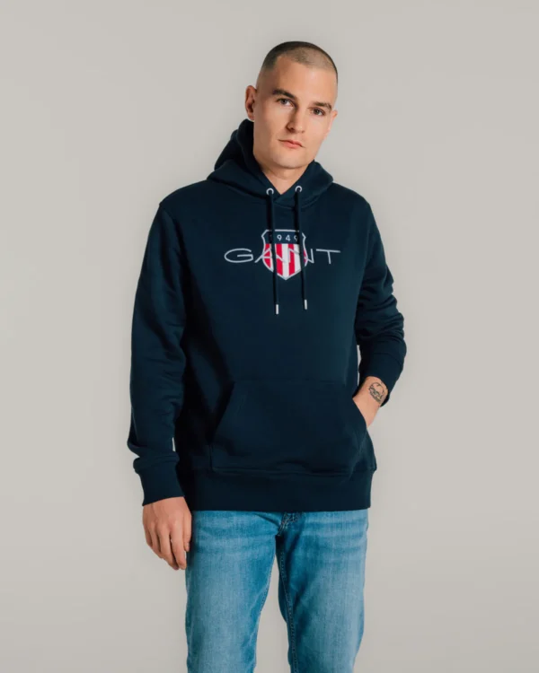 GANT Navy Archive Shield Hoodie