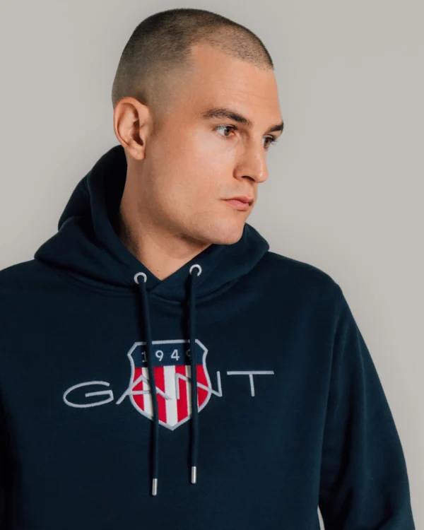 GANT Navy Archive Shield Hoodie - Image 3