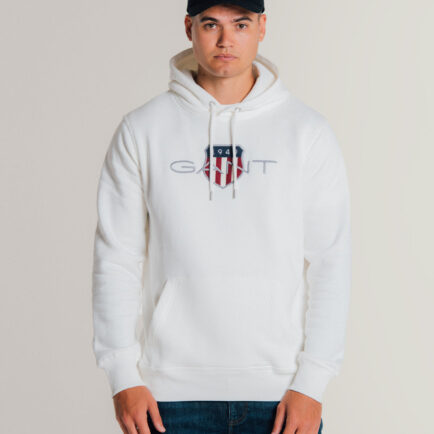 GANT White Archive Shield Hoodie