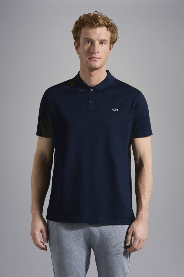 Paul & Shark Navy Piqué Cotton Polo Shirt - Image 2