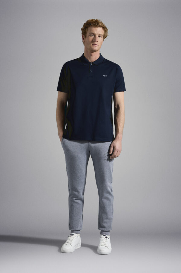 Paul & Shark Navy Piqué Cotton Polo Shirt - Image 3