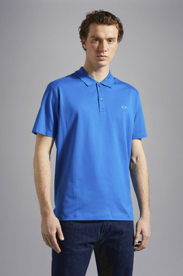 Paul & Shark Blue Piqué Cotton Polo Shirt - Image 2