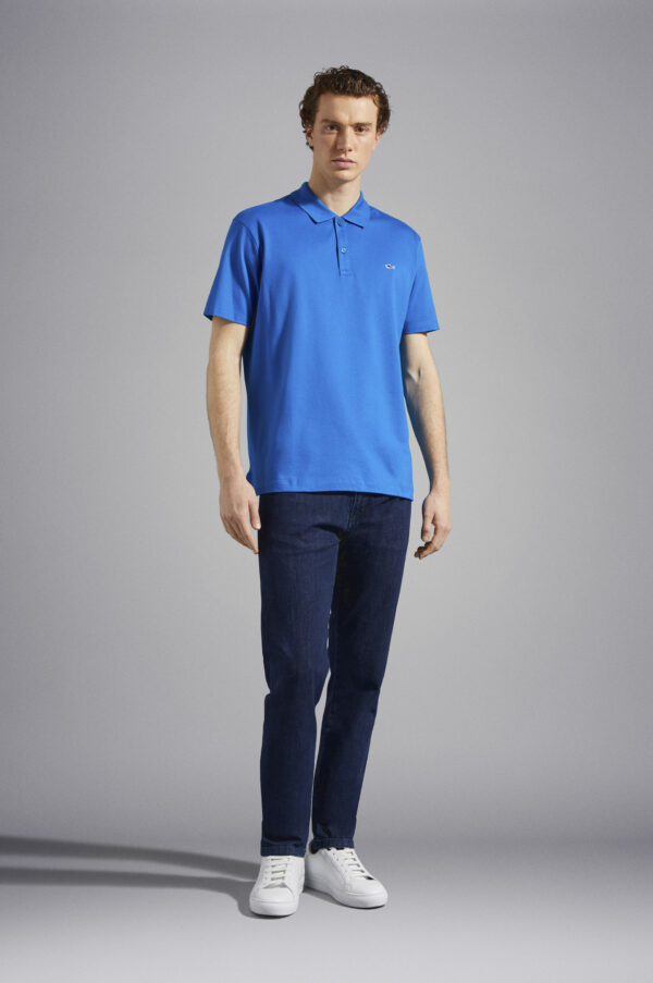 Paul & Shark Blue Piqué Cotton Polo Shirt - Image 3