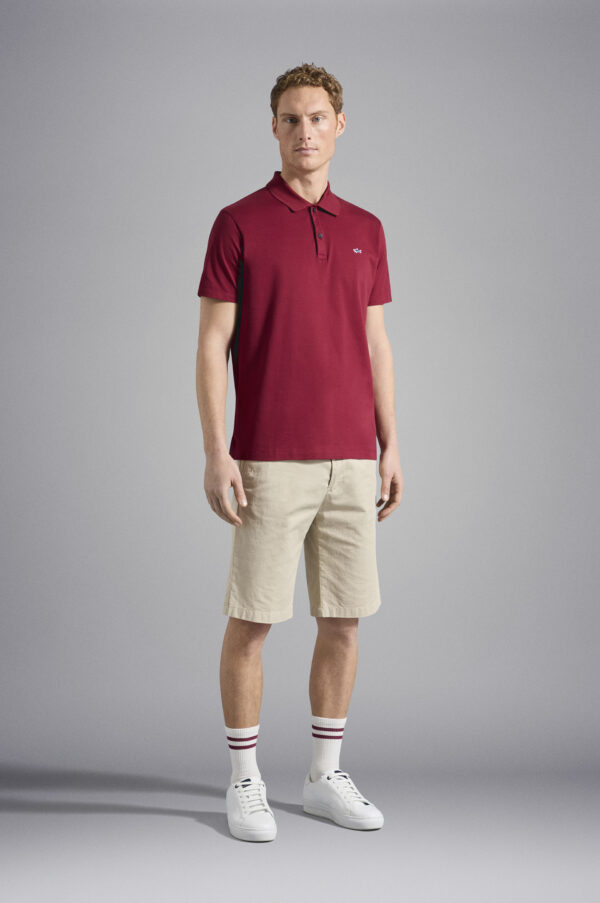 Paul & Shark Burgundy Piqué Cotton Polo Shirt - Image 3