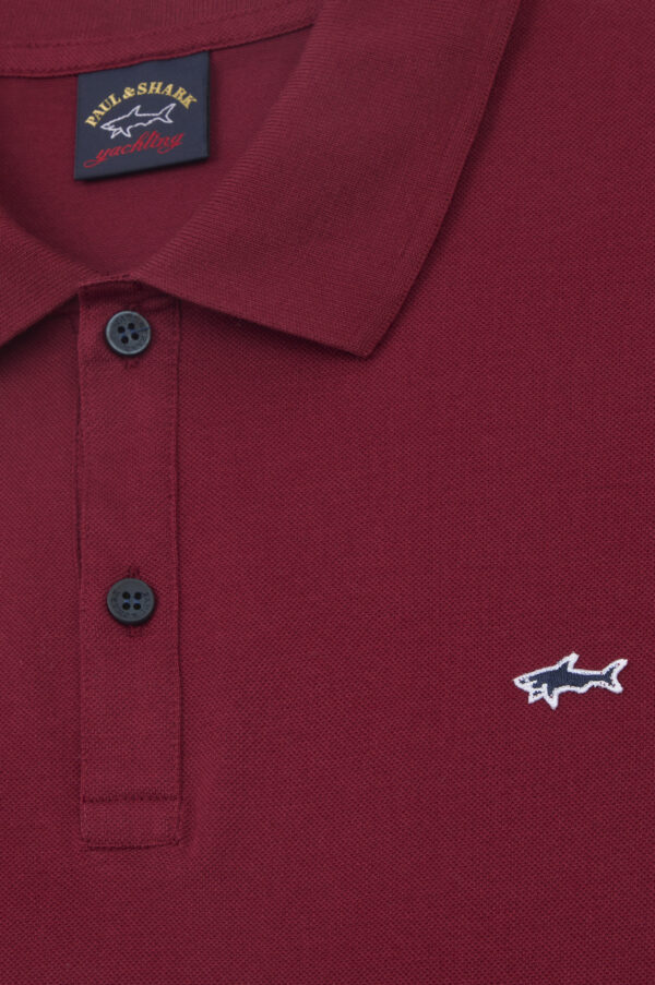 Paul & Shark Burgundy Piqué Cotton Polo Shirt - Image 4
