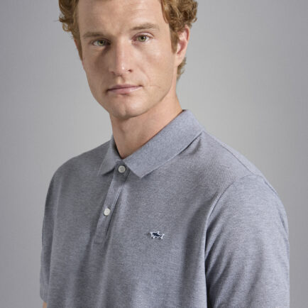 Paul & Shark Light Grey Piqué Cotton Polo Shirt
