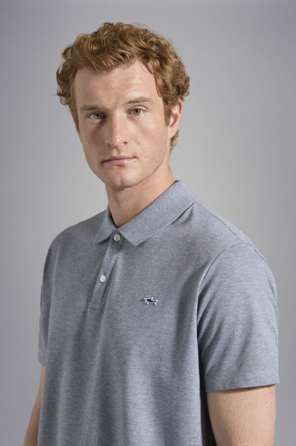 Paul & Shark Light Grey Piqué Cotton Polo Shirt
