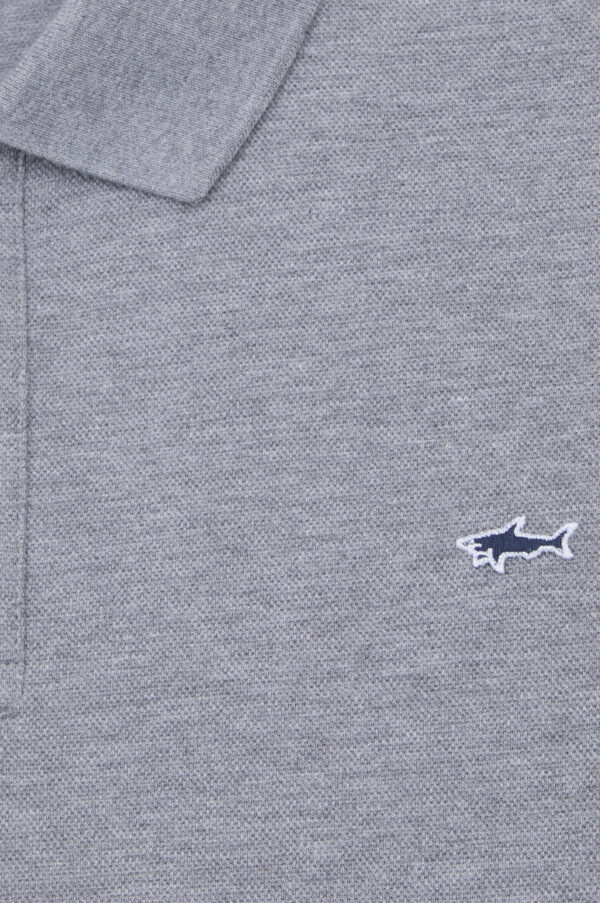 Paul & Shark Light Grey Piqué Cotton Polo Shirt - Image 4