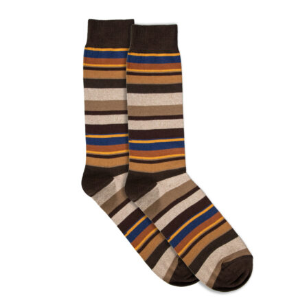 Visconti Tobacco Party Stripe Cotton Socks