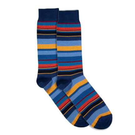 Visconti Blue Party Stripe Cotton Socks