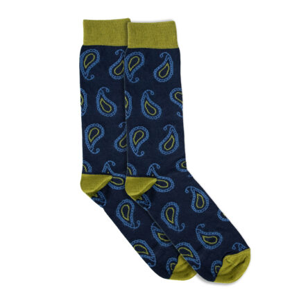 Visconti Blue Paisley Cotton Socks