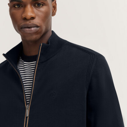Bugatti Navy Full Zip Cotton Cardigan
