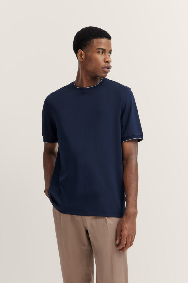 Bugatti Non Iron Navy Tee Shirt - Image 2