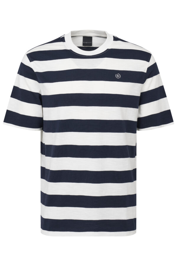 Bugatti Navy Bar Stripe Tee Shirt - Image 4