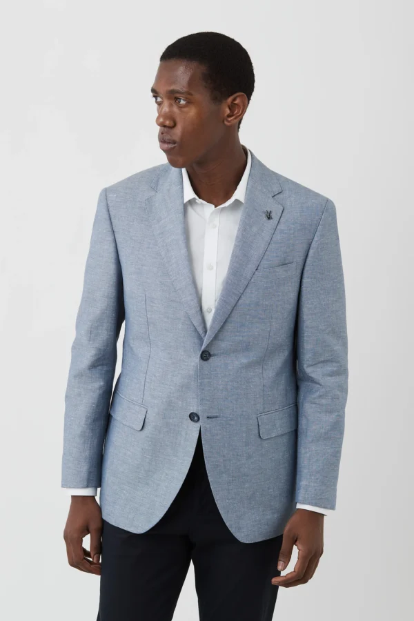Gibson Blue Cotton/Linen Blazer - Image 2