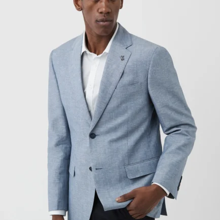 Gibson Blue Cotton/Linen Blazer