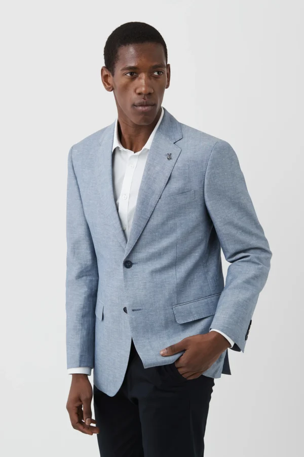 Gibson Blue Cotton/Linen Blazer