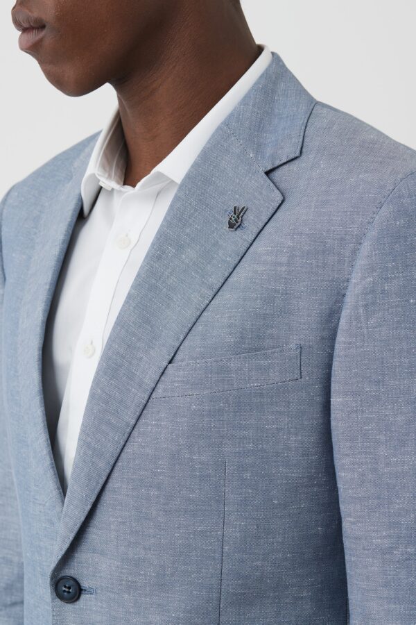 Gibson Blue Cotton/Linen Blazer - Image 4