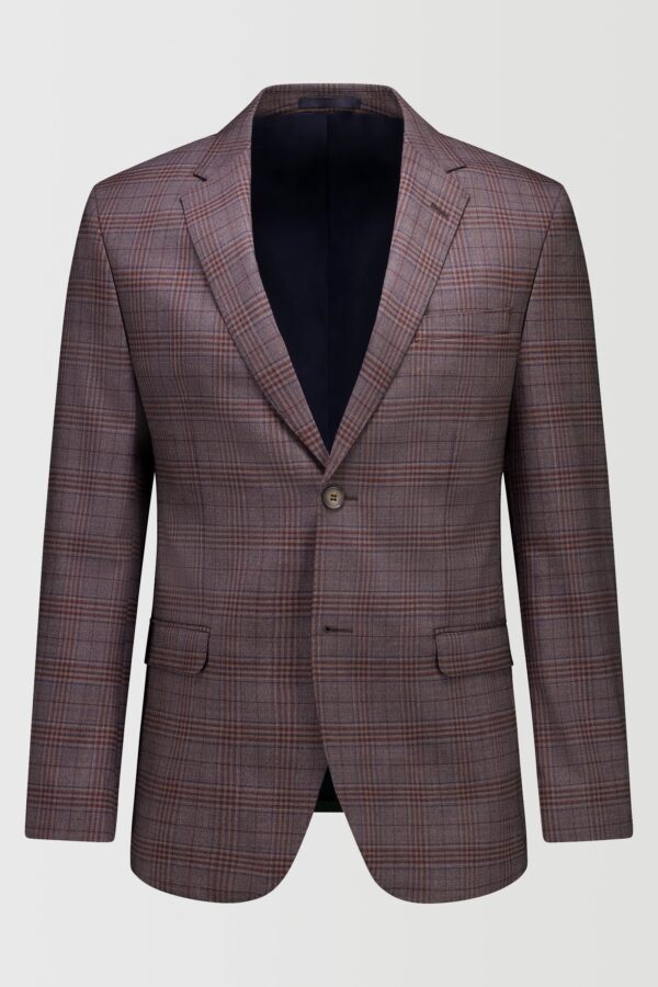 Gibson Mahogany Check Wool Stretch Blazer - Image 4