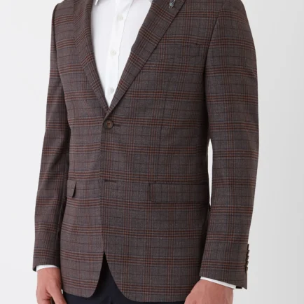 Gibson Mahogany Check Wool Stretch Blazer