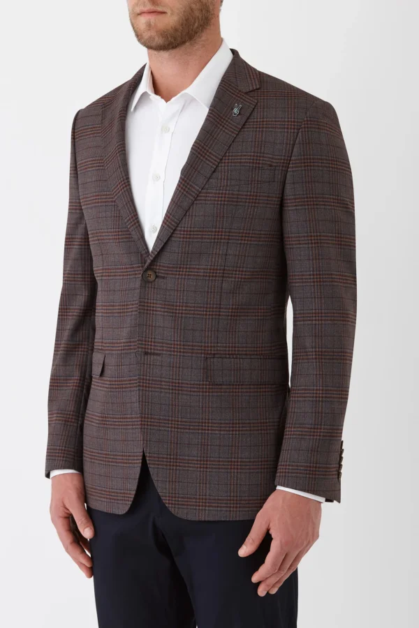 Gibson Mahogany Check Wool Stretch Blazer