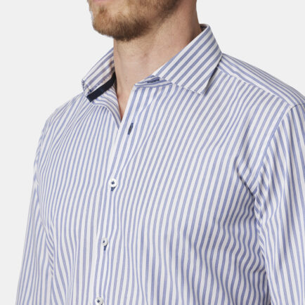 Abelard Blue Striped Slim Fit Business Shirt
