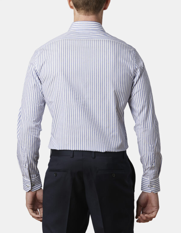 Abelard Blue Striped Slim Fit Business Shirt - Image 3