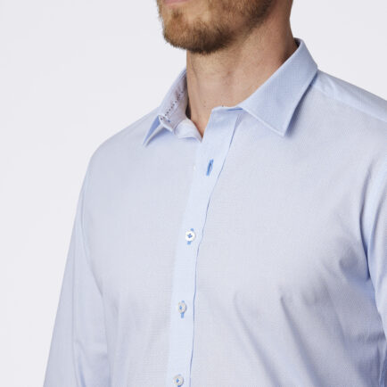 Abelard Light Blue Print Slim Fit Business Shirt