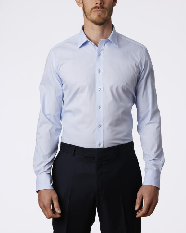 Abelard Light Blue Print Slim Fit Business Shirt - Image 2