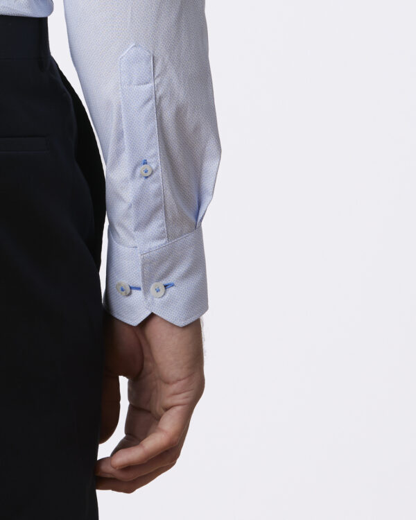 Abelard Light Blue Print Slim Fit Business Shirt - Image 4