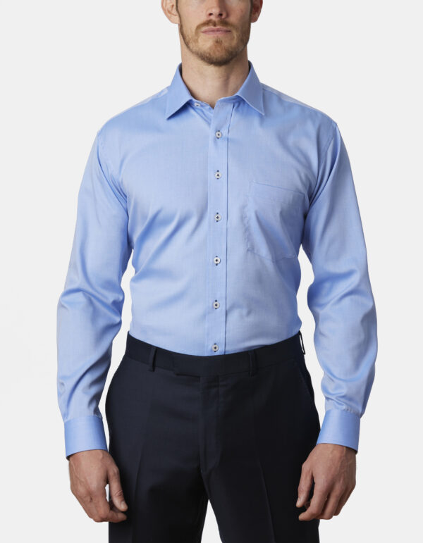 Abelard Blue Classic Fit Business Shirt - Image 2
