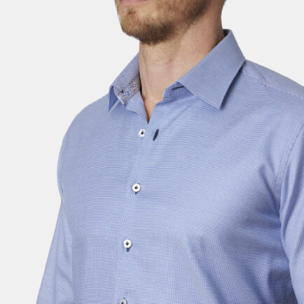 Abelard Blue Dobby Slim Fit Business Shirt