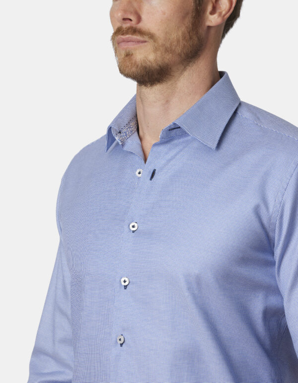 Abelard Blue Dobby Slim Fit Business Shirt