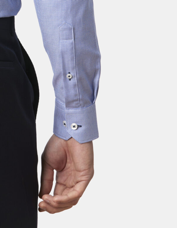 Abelard Blue Dobby Slim Fit Business Shirt - Image 4