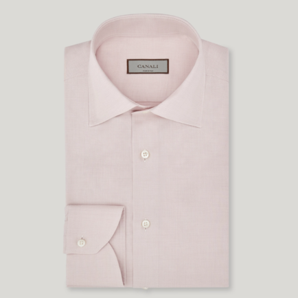 Canali Pink Fine Textured Cotton Shirt