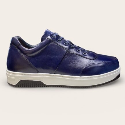 Blue Calf Leather ‘Rives’ Sneaker