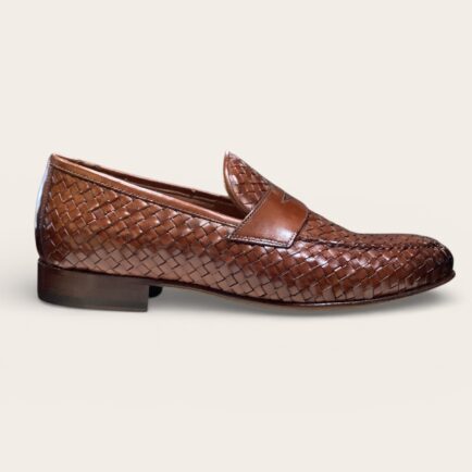 Mahogany Woven Calf Leather ‘Forano’ Loafer