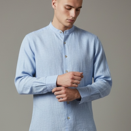 Grigio ‘Washed’ Coreana Cotton/Linen Shirt - 3 Colours