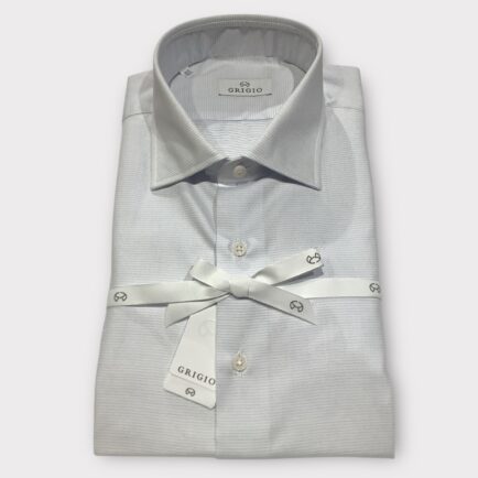 Grigio White/Blue Textured Cotton Shirt