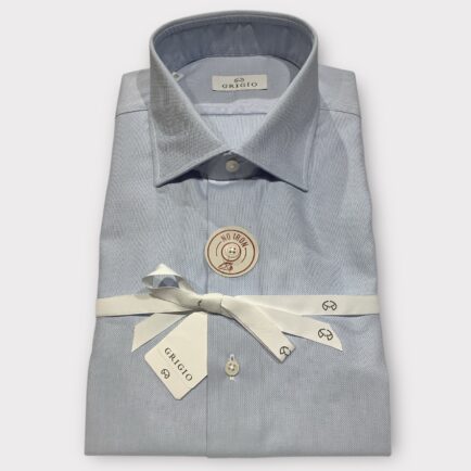 Grigio ‘Non Iron’ Sky Blue Textured Cotton Shirt