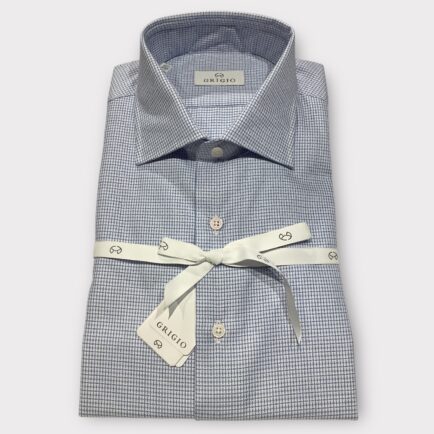 Grigio Blue Textured Cotton Shirt