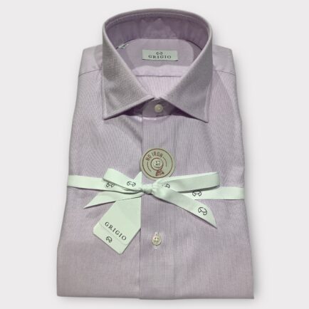 Grigio ‘Non Iron’ Light Purple Textured Cotton Shirt