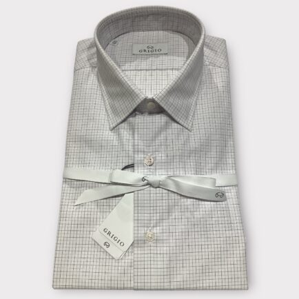 Grigio Light Purple Fine Check Cotton Shirt
