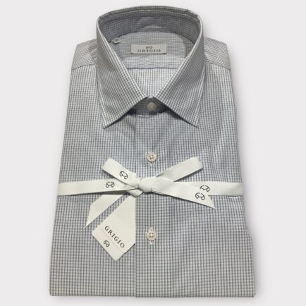 Grigio Blue Micro Check Cotton Shirt