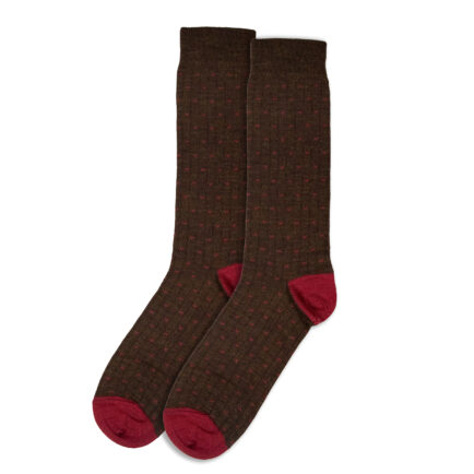Visconti Burgundy Spot Merino Socks