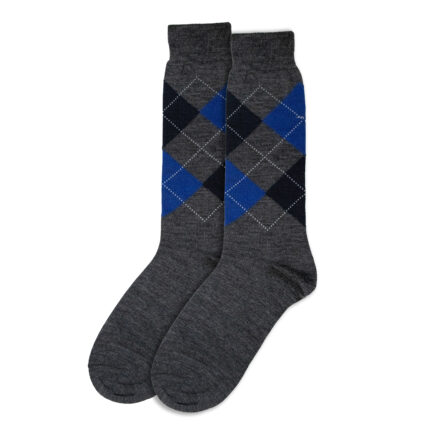 Visconti Grey Argyle Merino Socks
