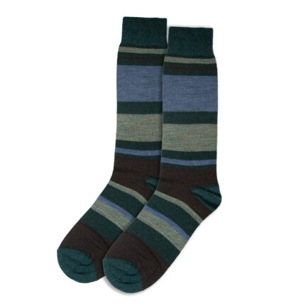 Visconti Olive Stripe Merino Socks