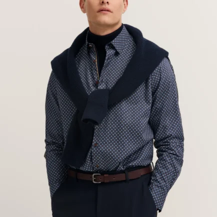 Bugatti Navy Printed Casual Shirt