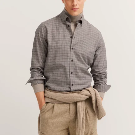 Bugatti Sand Checked Casual Shirt